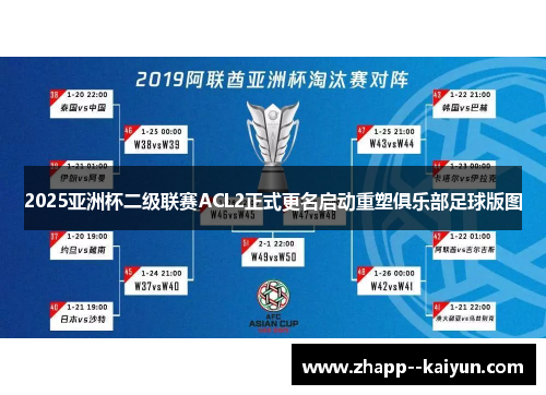 2025亚洲杯二级联赛ACL2正式更名启动重塑俱乐部足球版图 2025亚洲杯二级联赛ACL2正式更名启动重塑俱乐部足球版图